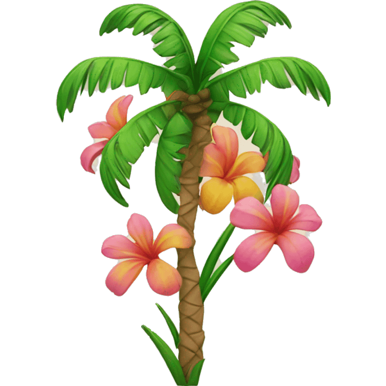 Flowers with palm tree emoji