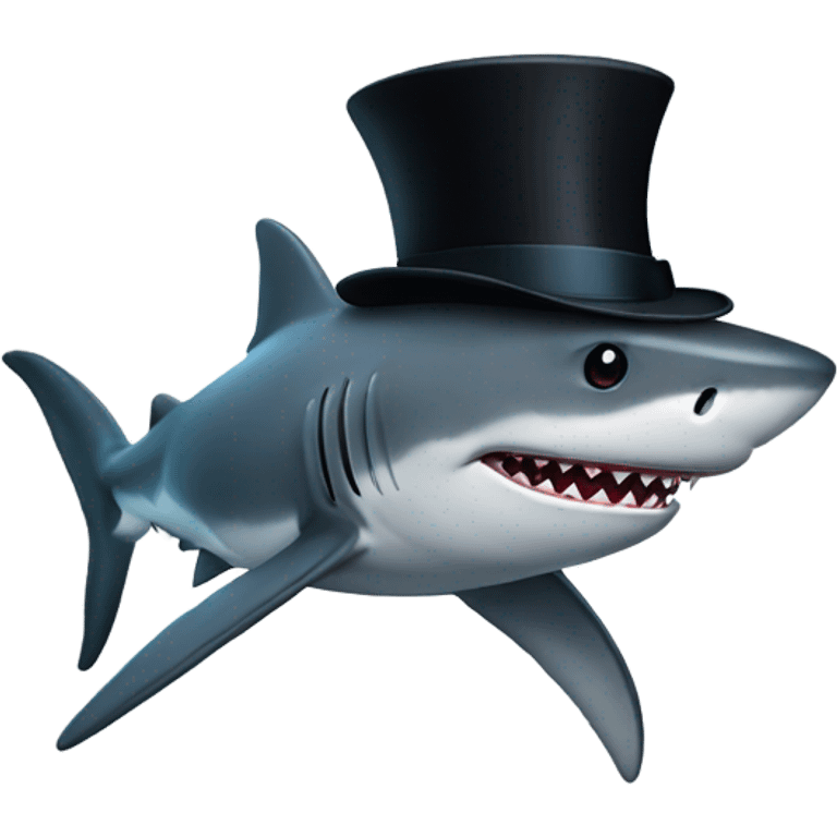 Shark with a top hat emoji