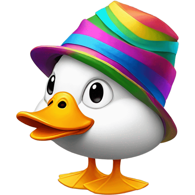 Duck with a spinning hat emoji