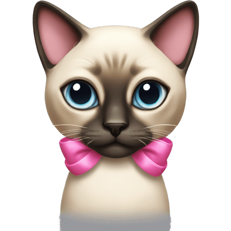 Siamese cat with pink bow emoji