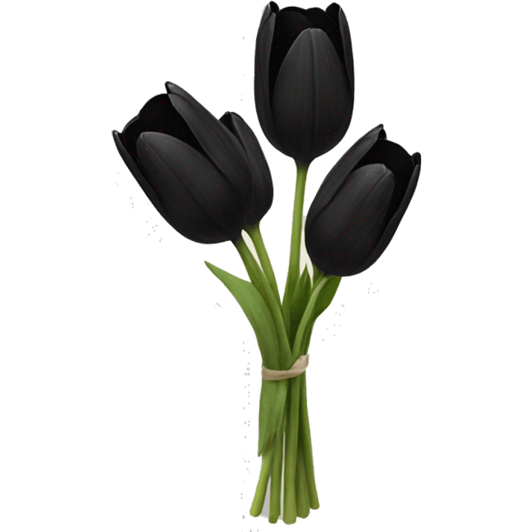 A bouquet of black tulips emoji