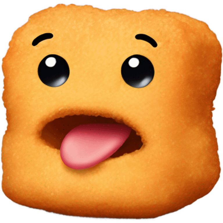 a chicken nugget with a face emoji