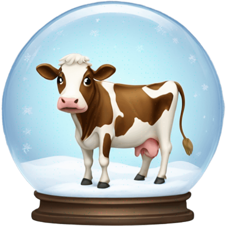 Cows in snowglobes emoji