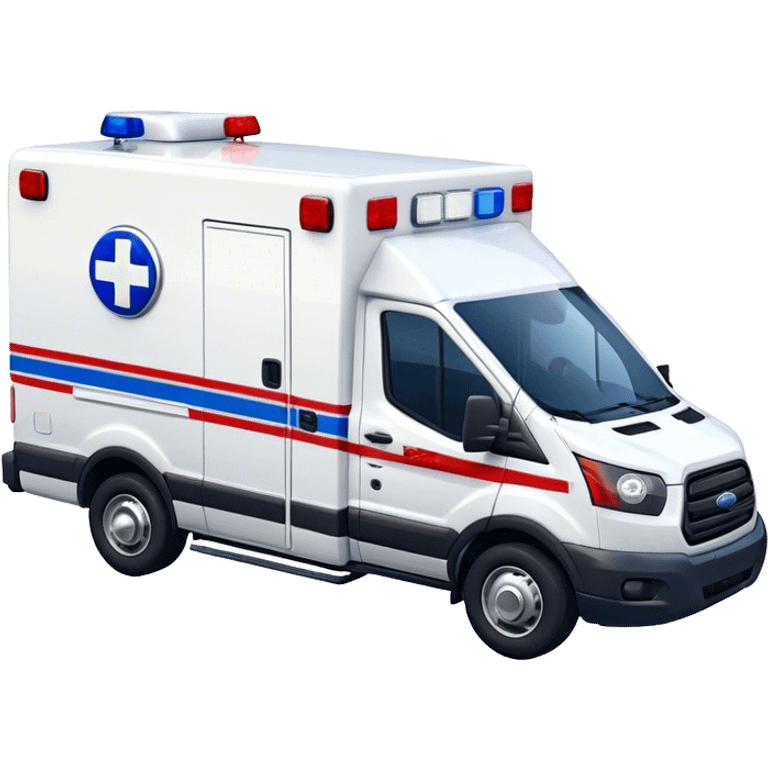 Ambulance - Ford Transit 350 (Model Year: 2021) (Iconic colour: White with red and blue lights) emoji