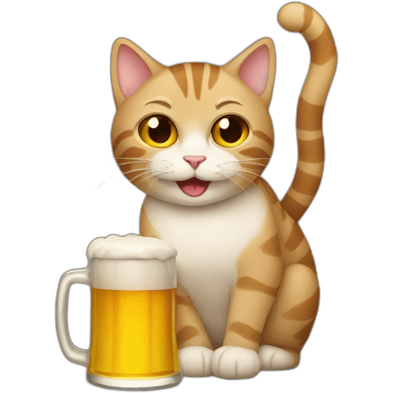 beer drinking cat emoji