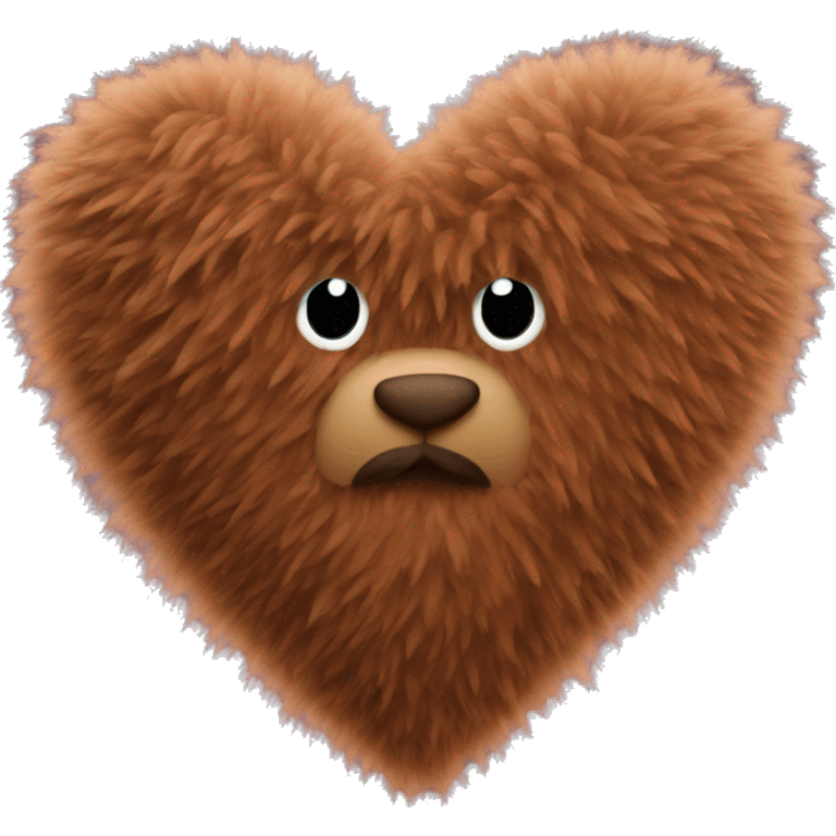 Brown fuzzy heart  emoji