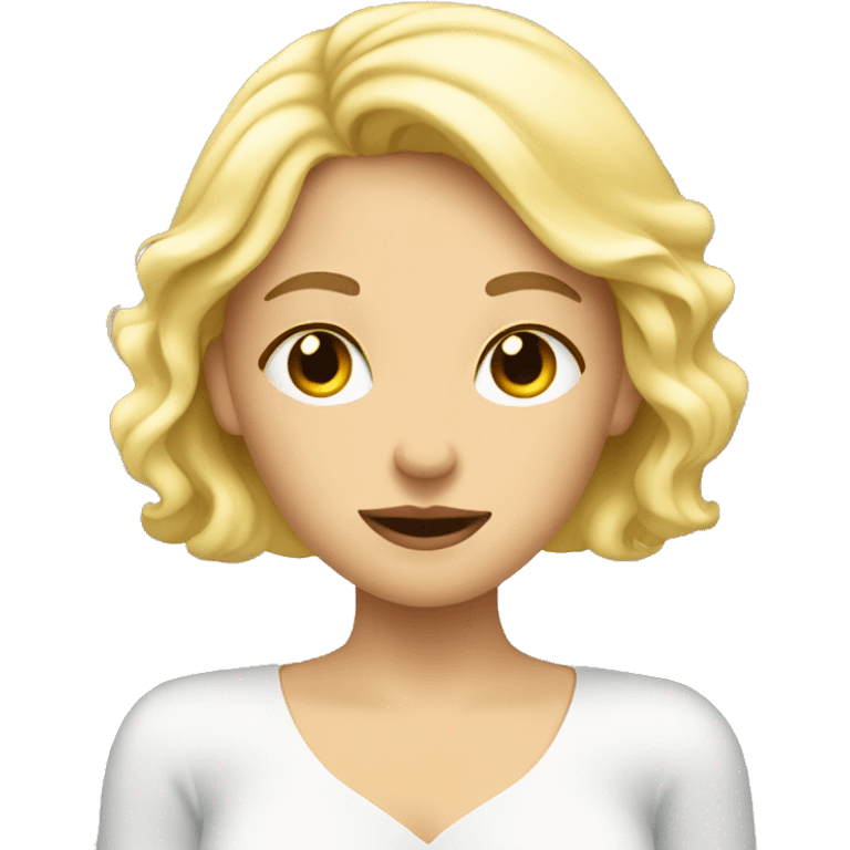 blond woman looking with the mirror in the hand  emoji