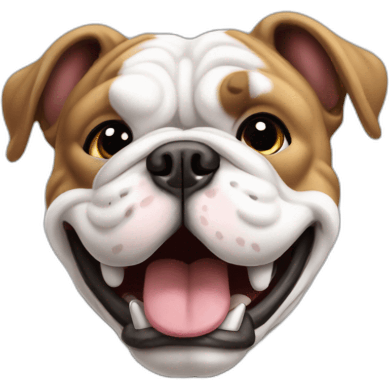 bulldog french blank and white happy emoji