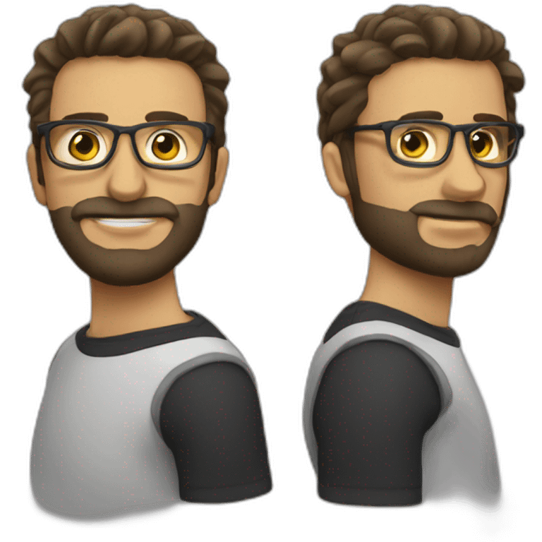 sin pelo, barba, gafas, emoji