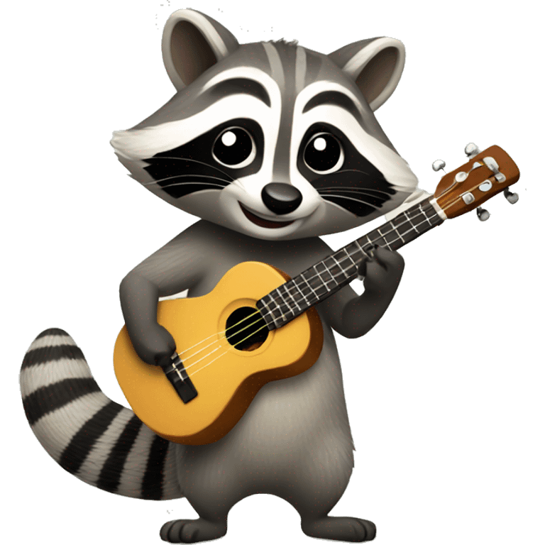 raccoon playing ukulele emoji