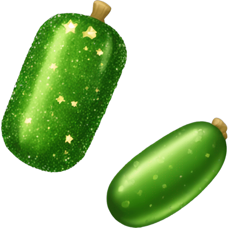 glittery pickle emoji