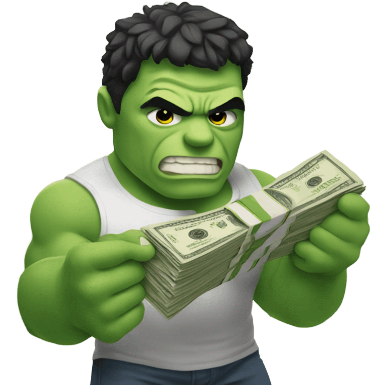 Hulk holding money emoji