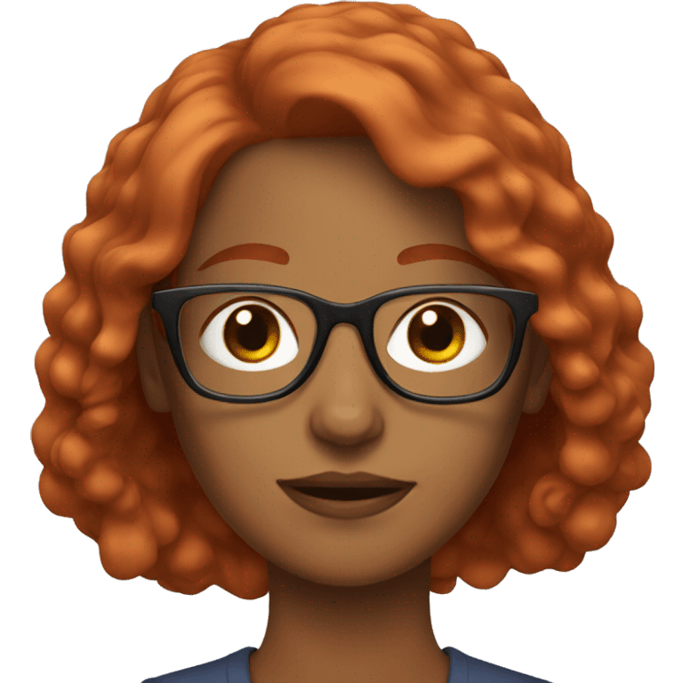 red hair woman with glasses emoji