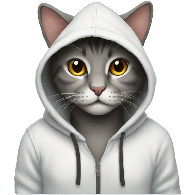 Cat wearing hoddie emoji