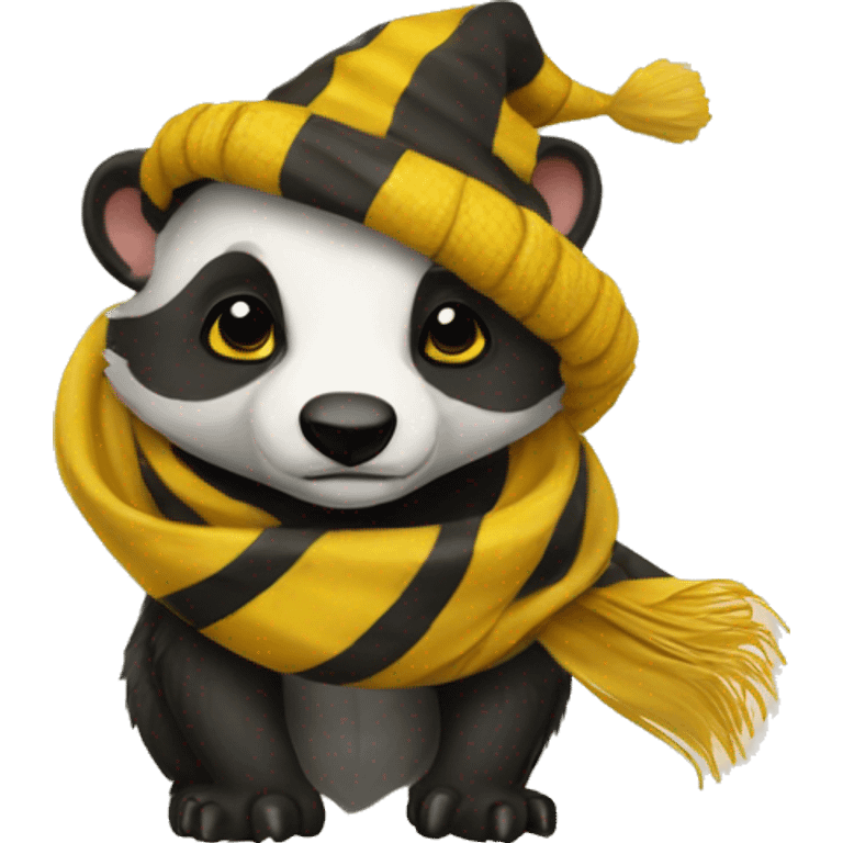 hufflepuff badger with hogwarts scarf emoji