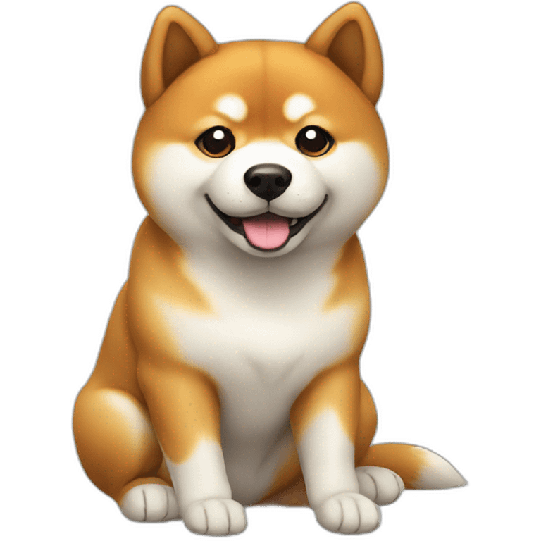 round shiba dog sitting emoji