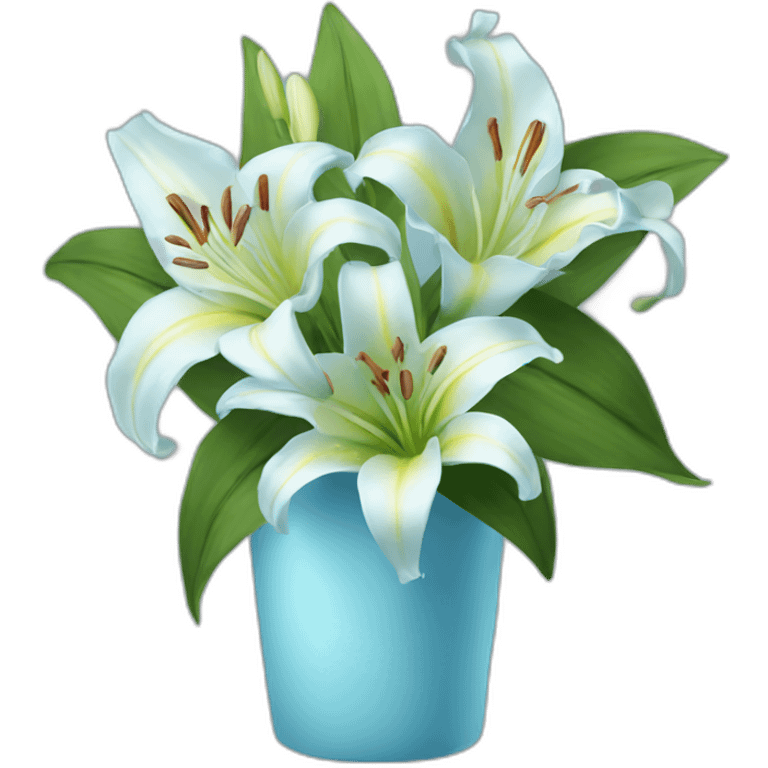 LightBlue bouquet of Lily flowers emoji