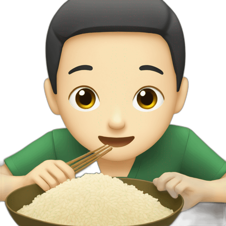 japanese boy eating rice emoji