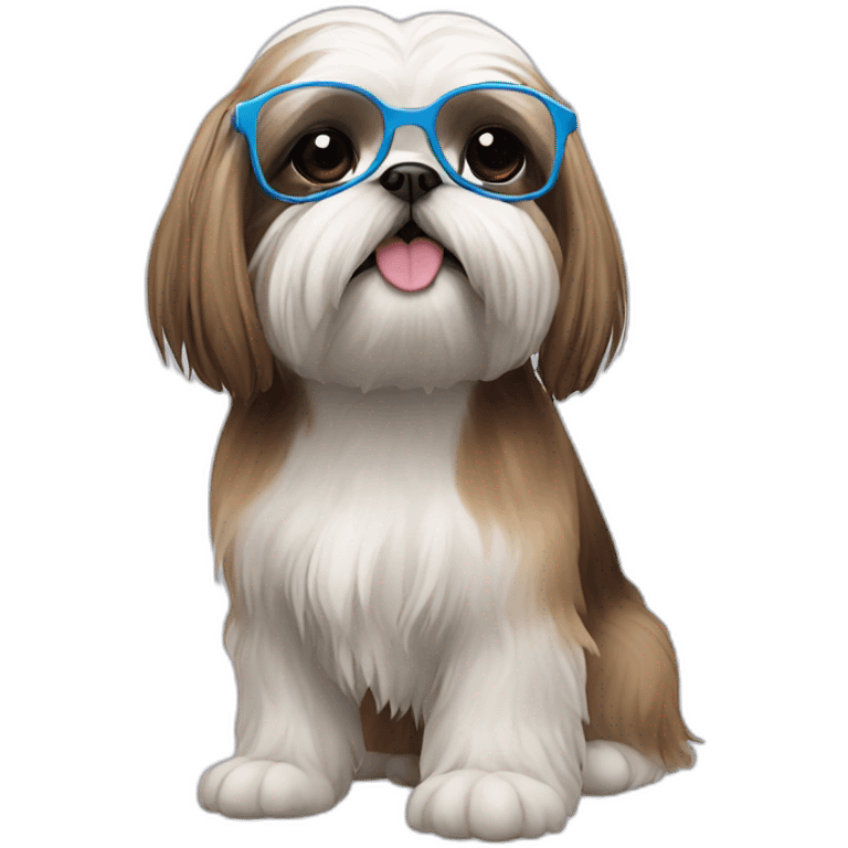 Shih tzu with glasses emoji