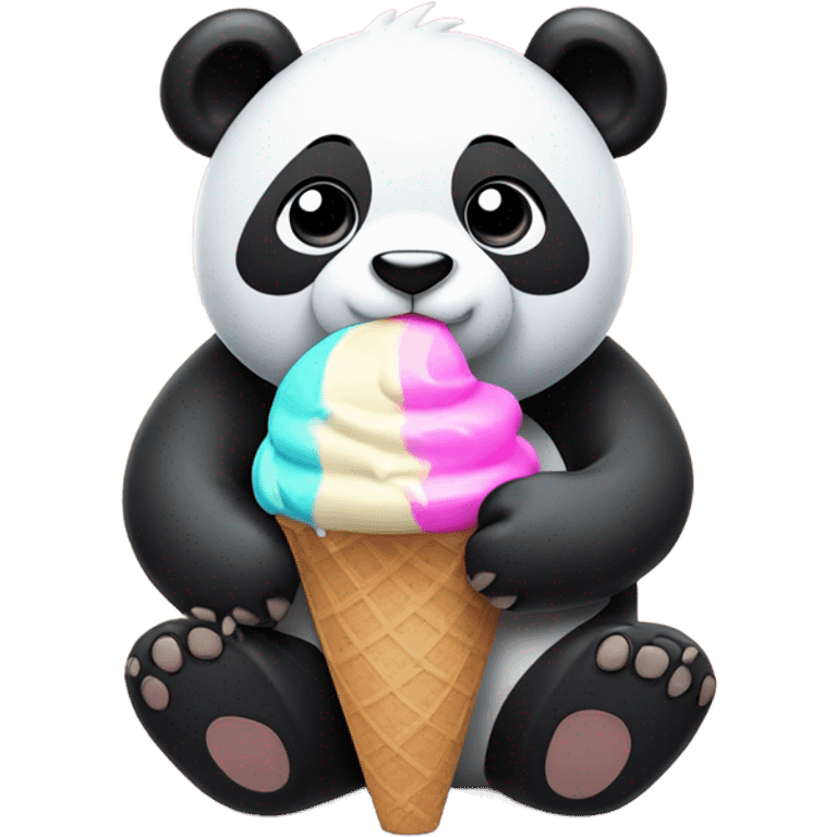 Panda eating ice cream emoji