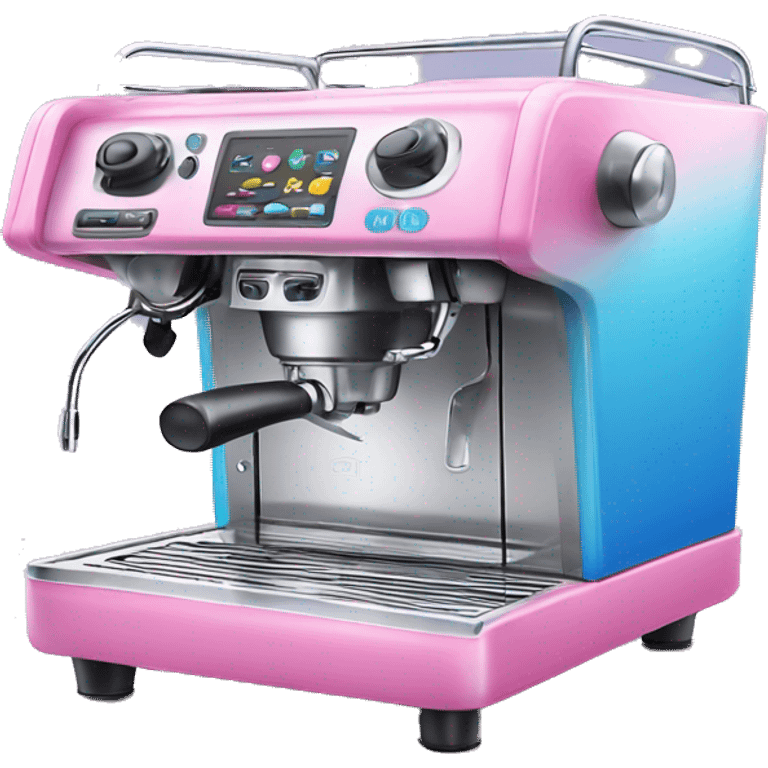 Pink and blue gradient hue espresso machine emoji