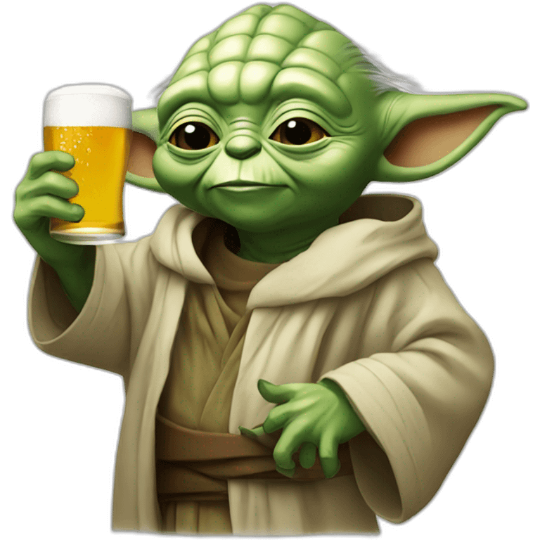 Yoda drinking beer emoji