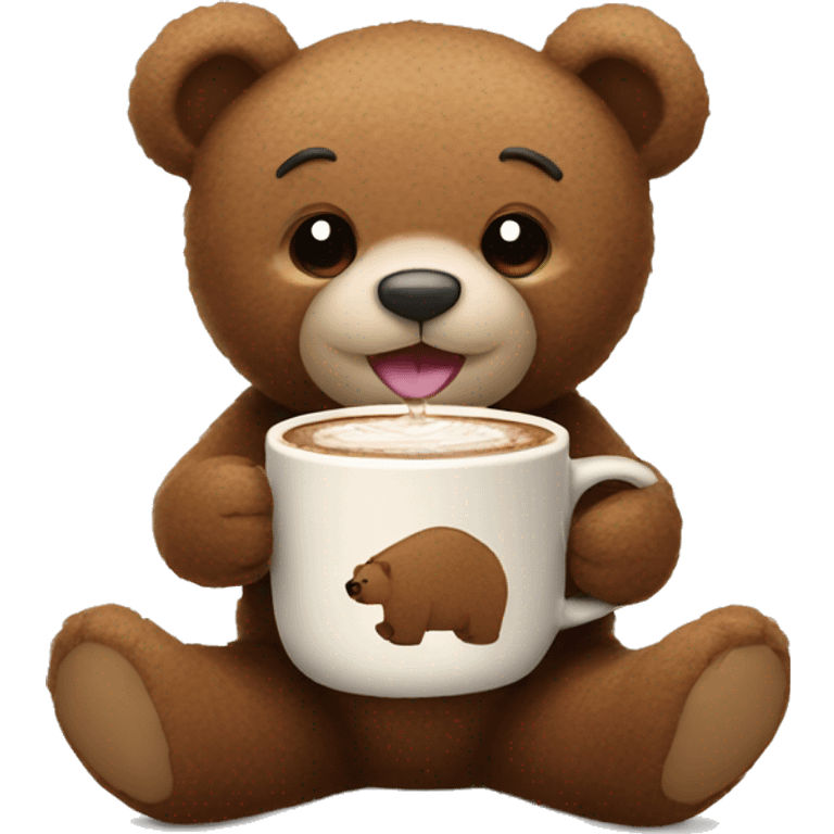 Teddy bear sipping hot chocolate  emoji