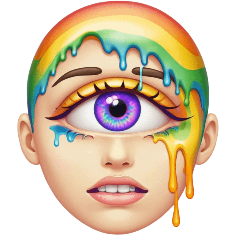 weird melted rainbow eye emoji