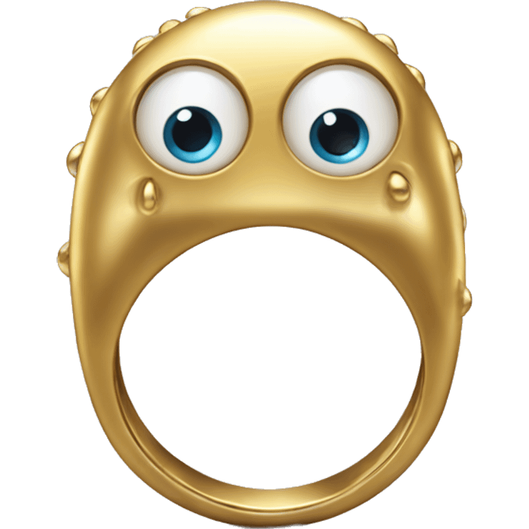 thin gold ring studded with eyeballs emoji