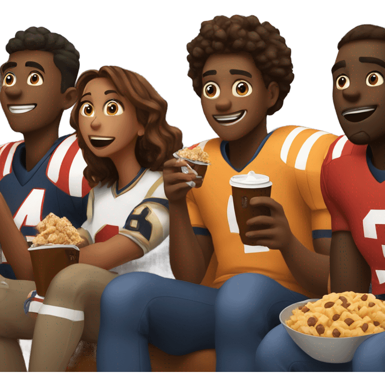 Friends watching football emoji