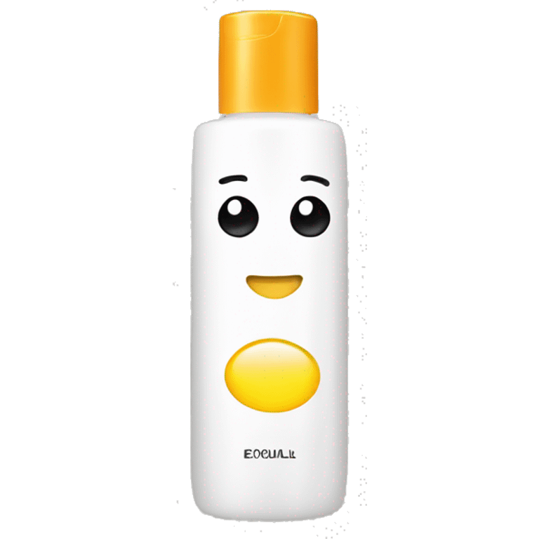 liquid facial exfoliating bottle with label emoji