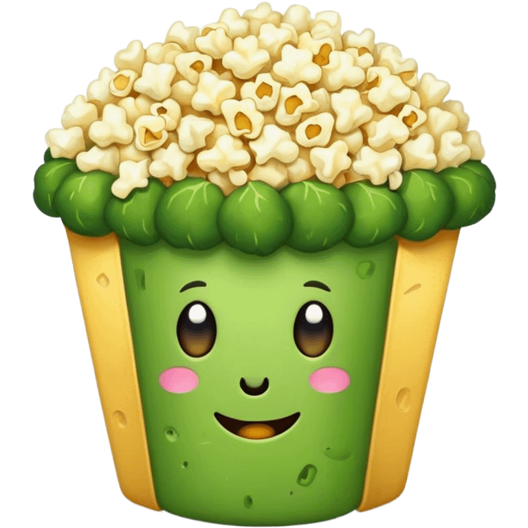 Broccoli with popcornn emoji