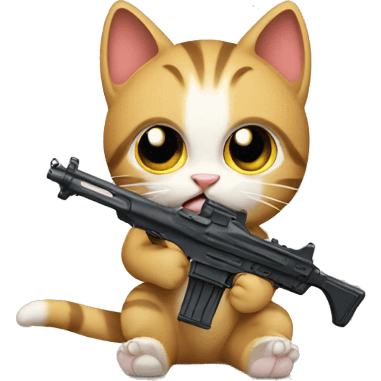 Cat with a SMG emoji