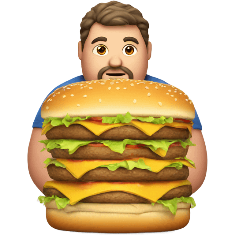 Fat guy with a burger emoji