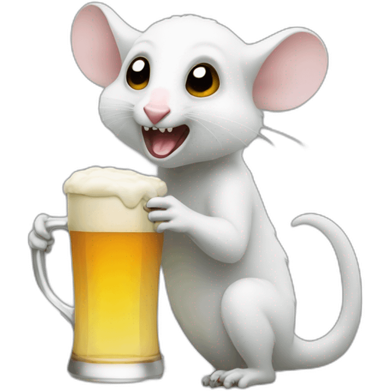 Ghost possum drinking beer emoji