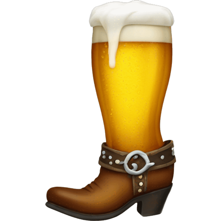 a glass cowboy boot filled with beer emoji