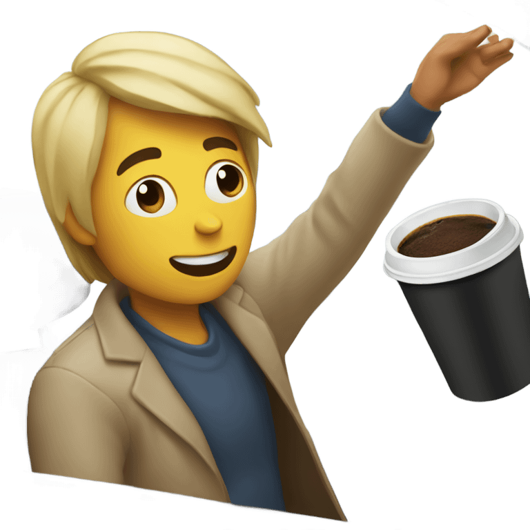 Person throwing coffee out of the car window emoji