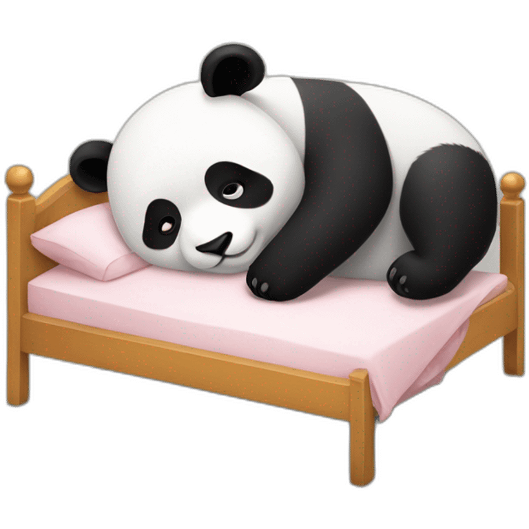 Panda sleeping in bedroom emoji