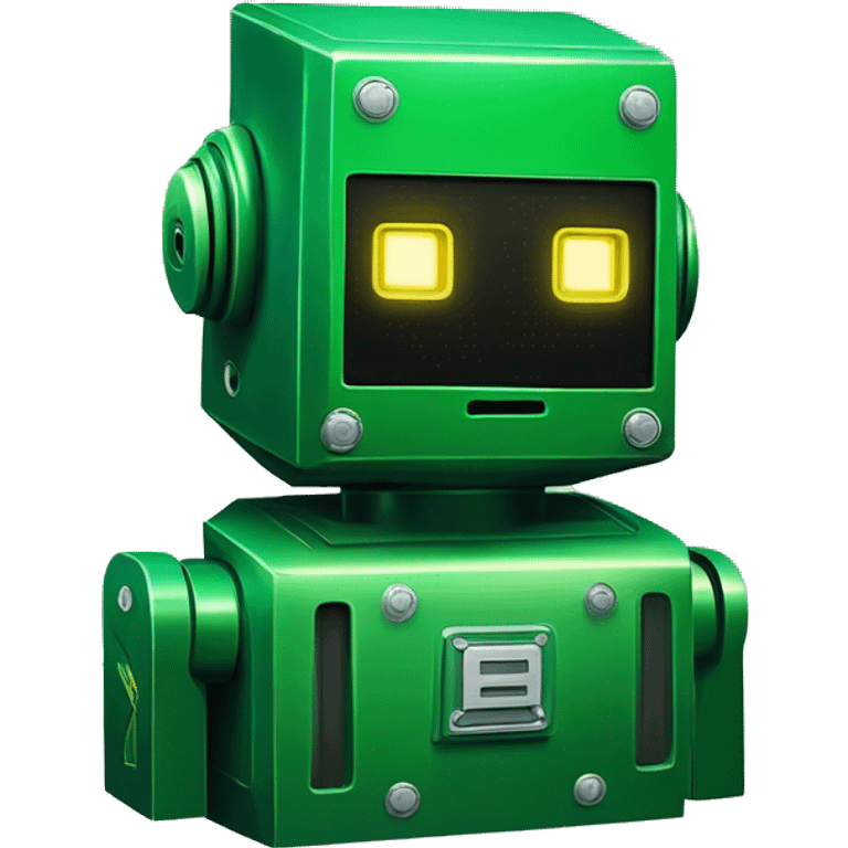 Verdant Green variant DaftPunk-style robot talk box emoji