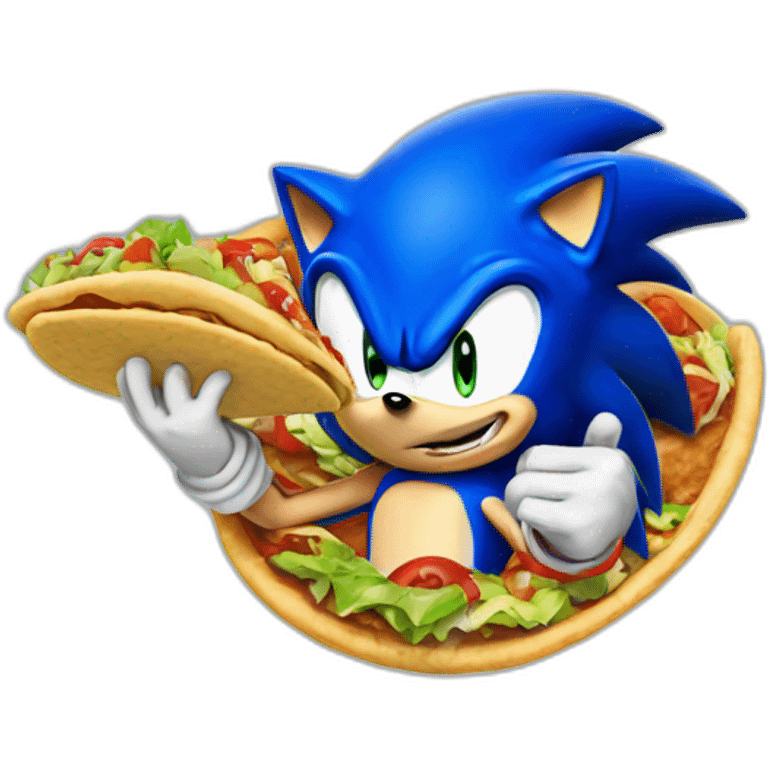 Sonic the hedgehog eating tacos emoji