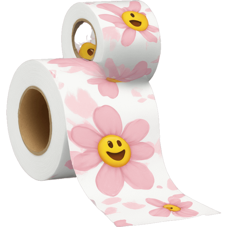 Light pink floral print toilet paper  emoji