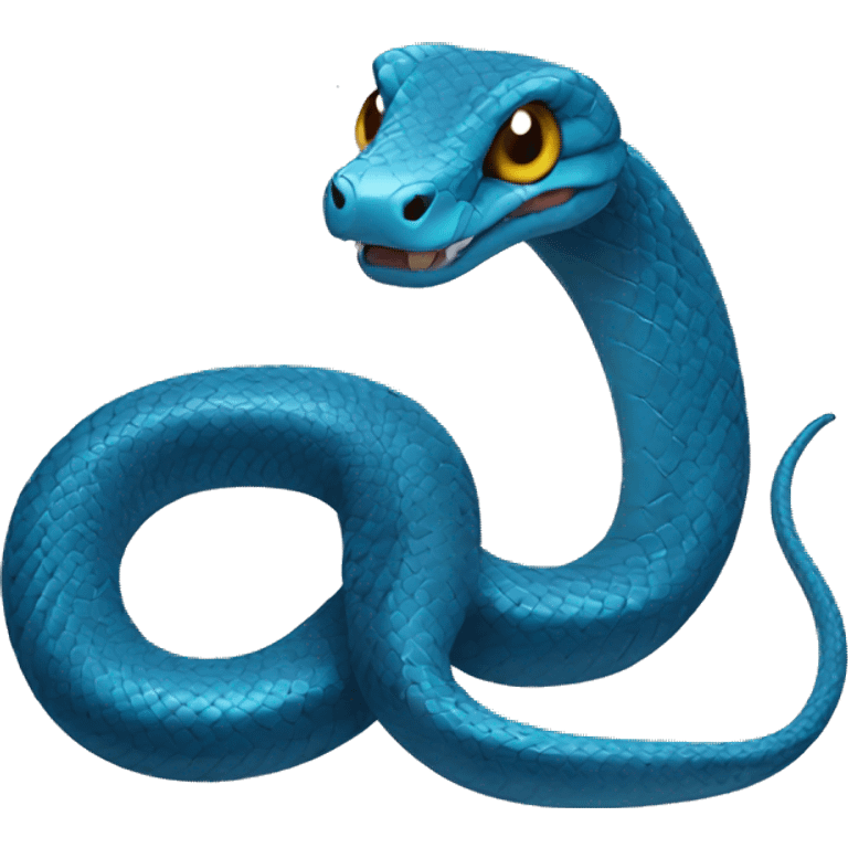 Blue viper snake emoji