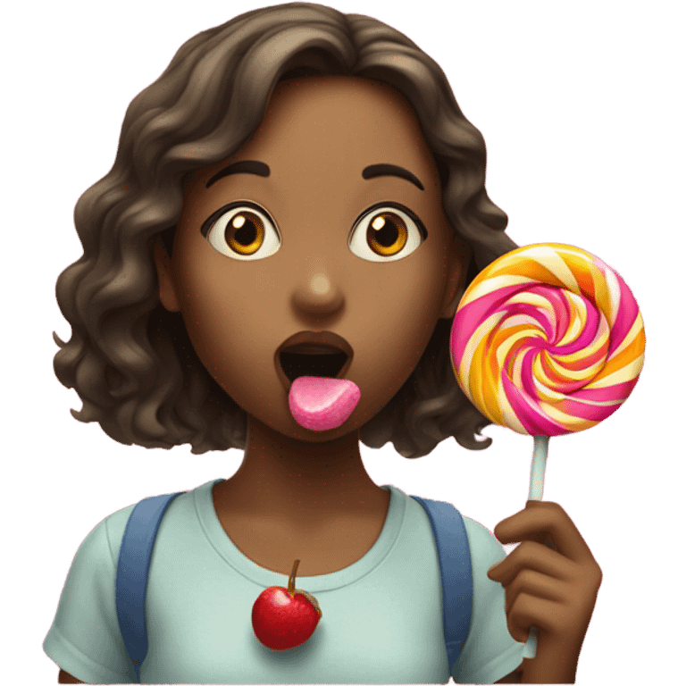 Girl that licks a lolipop emoji