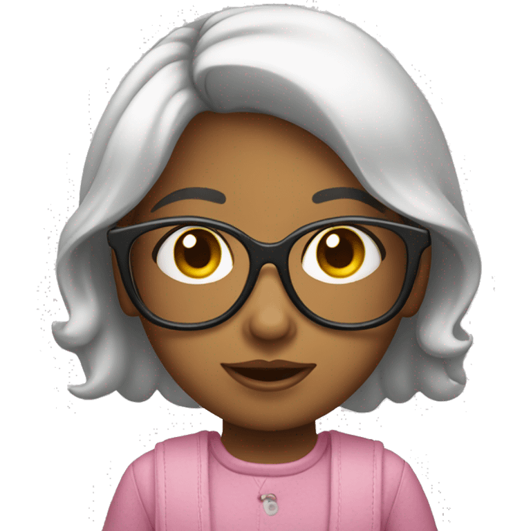 Niña con lentes emoji