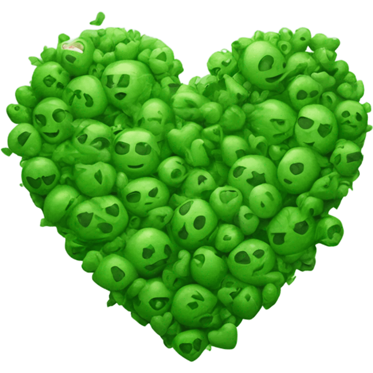 a heart of green objects emoji