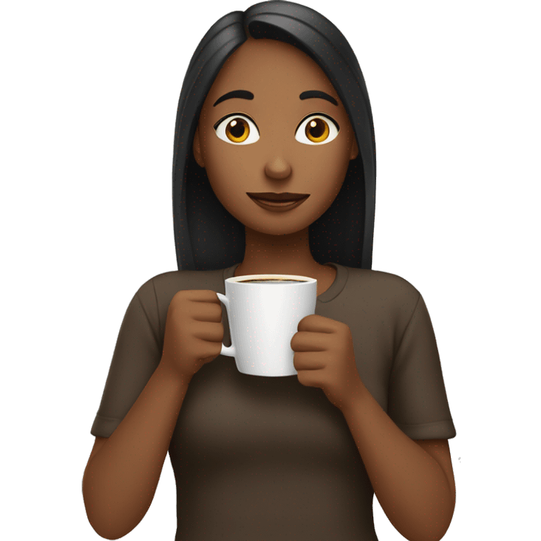 Girl drinking coffee emoji