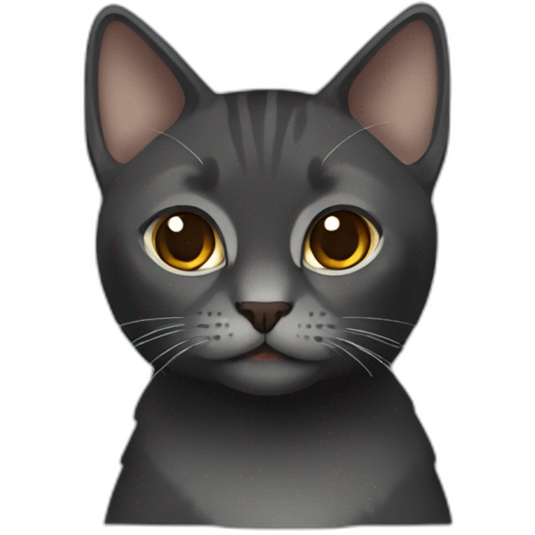 Black Grey Russian cat with brown line  emoji