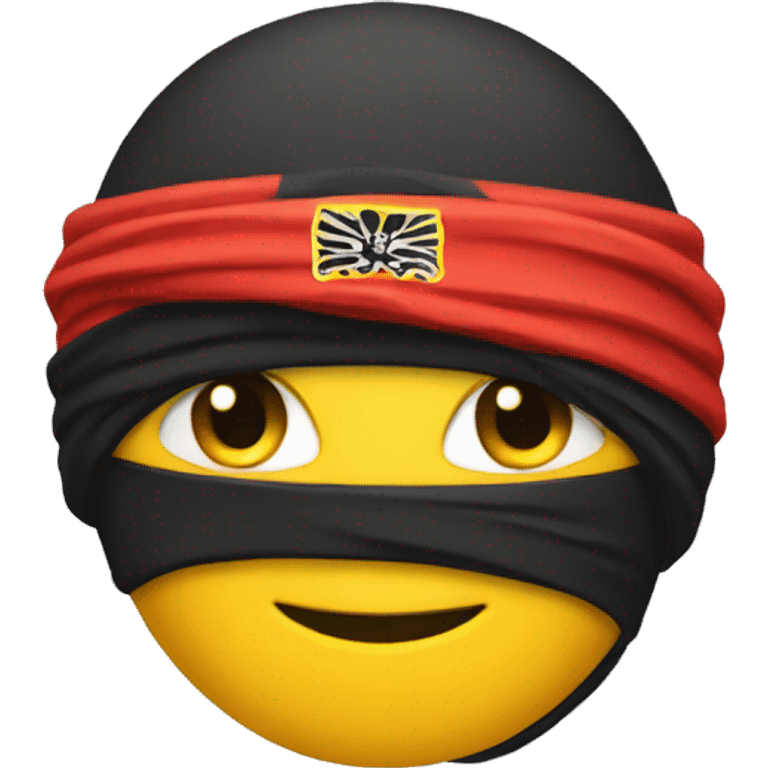 only one 😀 emoji like a ninja- colors black, red, yellow like german flag emoji