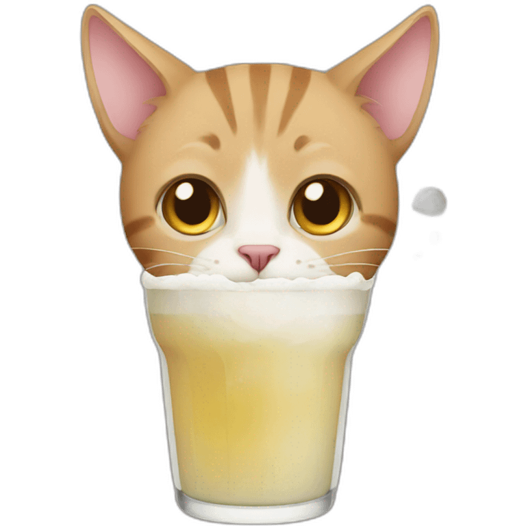 Cat drinks emoji