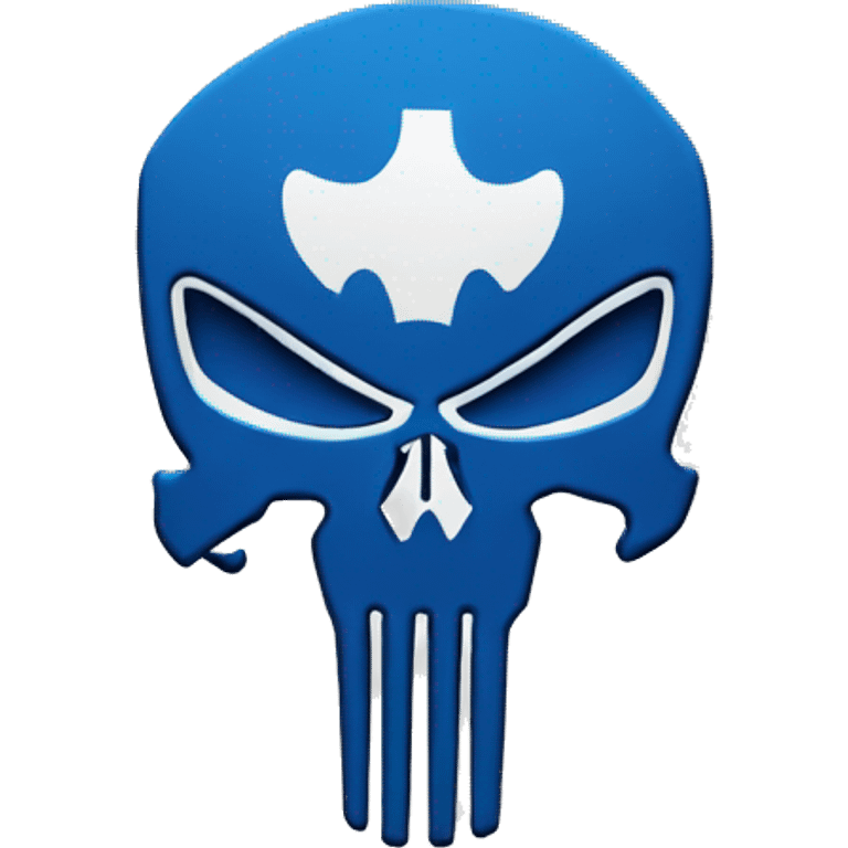 logo of the punisher colored in blue emoji